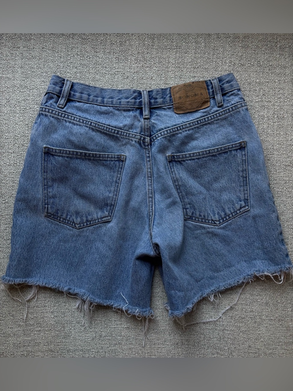 Sonoma Jean Co Sz 30 Premium Denim Relaxed Fit Light Wash Blue Jean Shorts 90s